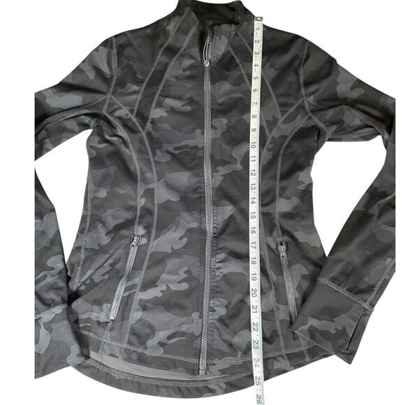 Yogalicious Luxe Black Camo Zip Jacket Medium Thumb Holes Athleisure Stretch - Picture 9 of 10